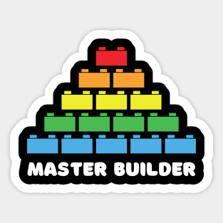 Master Builder Lego Brick Colorful Design Sticker